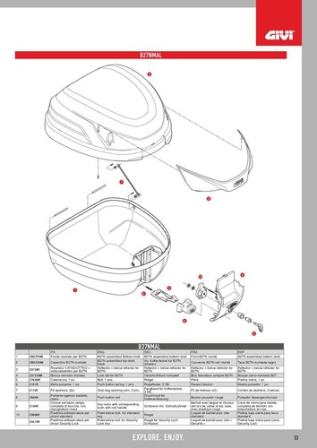 Fond top case givi noir - fond, de