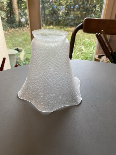 Ancienne tulipe verre bullé - ancienne,