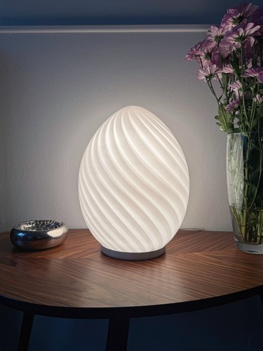 Lampe table œuf verre - de,