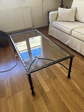 Ensemble Tables Basses Fer Forgé et Verre