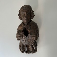 Ange porte-écu en chêne XVe