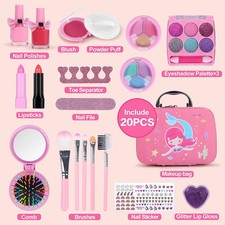 Real makeup kit for girls, washable princess makeup set,