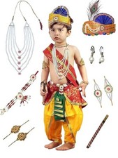Robe bébé Krishna pour costume fantaisie Janmashtami pour garçon/fille 2-3 ans