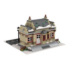 MOC-159188 Winter Modular Train Station 526 pièces Jouets cadeau pour Noël