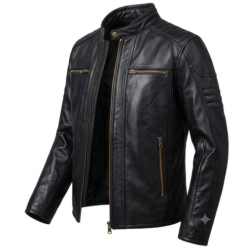 Veste course café cuir - café,