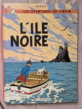BD Tintin L'ÎLE NOIRE Hergé Casterman Réédition Ancienne 1966 3ème Version...
