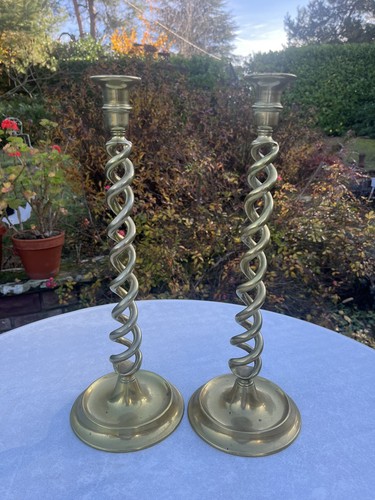 Paire bougeoirs ancien - de,