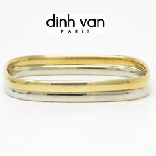 NYJEWEL Dinh Van 18k Yellow & White Gold Bangle Bracelet Inner 7.25"