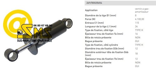 Verin gaz amortisseur - verin,