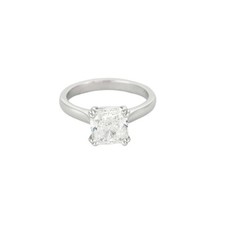 3.01 carat grey gold and diamond solitaire ring
