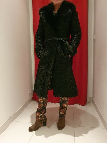Manteau astrakan col - manteau, en