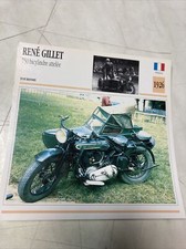 René Gillet 750 bicylindre attelée 1926 fiche carte moto de collection Atlas