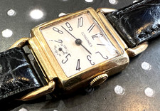 Rare Vintage Longines tank 1940’s Driver’s yellow Gold filled Art deco 10L Works