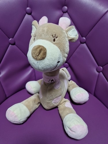 Doudou girafe rose - girafe, marron
