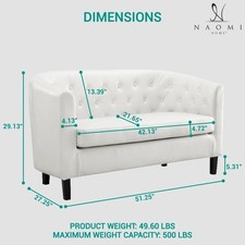 Love Seat, Button Tufted Faux