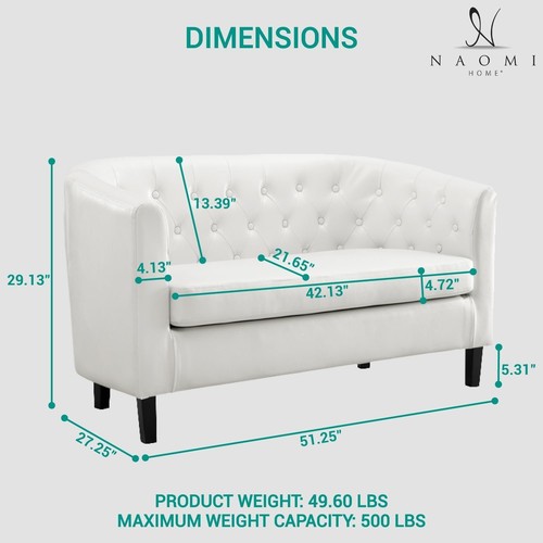 Love seat button tufted faux - love,