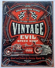 Plaque métal VINTAGE EVIL