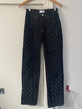 Marine Serre Regenerated Denim Crescent Moon Jeans - Size Small