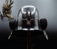 Genuine Antique Samurai Helmet  Zunari KABUTO Edo Period F/S KAB60
