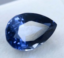 CERTIFIÉ 8.10 Ct Naturel Cachemire Bleu Saphir Poire Taille Pierre...