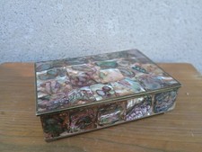 ALPACA MEXICO Rosewood and Haliotide Silver Office Cigarette Box