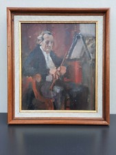 Tableau peinture à l'huile musicien Emile Schneider - Émile - peintre alsacien