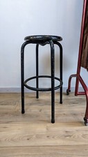 Antique Black Industrial Stool
