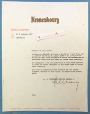 ● Brasserie de KRONENBOURG - Lettre de 1967