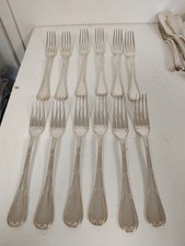 CHRISTOFLE -  12 GRANDES FOURCHETTE  Modèle  RUBANS CROISÉS MÉTAL ARGENTÉ -