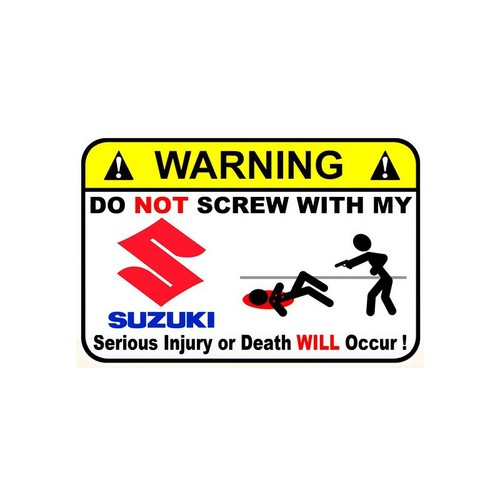 Sticker warning moto vinyle - sticker,