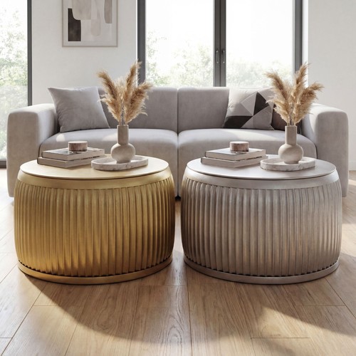Table basse ronde métal - , 60cm