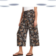 Ex Jd Williams Women's Palm Print Culotte in Black