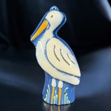 Antique glazed terracotta mould - stork - Soufflenheim - Alsatian art