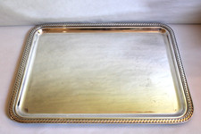 Silver metal tray, Christofle goldsmith, cuff decor, dim. 42.7x32.5cm
