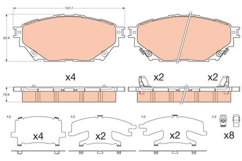 Plaquettes frein gdb3611 - plaquettes,