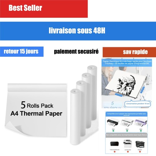 Papier thermique rouleaux - a4, 5