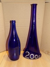 Lot de 2 bouteilles bleues cobalt