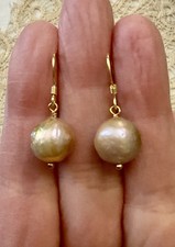 ENORME PERLE ROSE BAROQUE OR