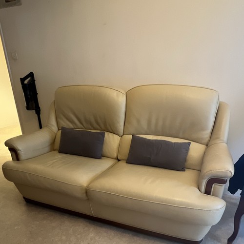 Canapé places cuir beige - places,