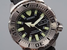 * Comme neuf* SEIKO SKX779 7S26-0350 Automatic Black Monster Homme Vintage Wa...
