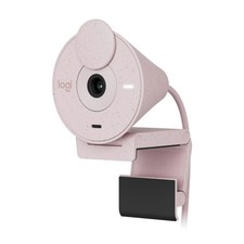 Logitech Brio 300 Rose High Definition Webcam with Desktop Anti Slip Matt