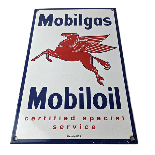 Vintage mobil gasoline sign - gasoline,