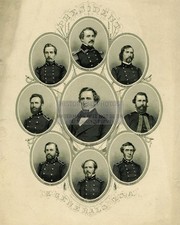 CSA PRESIDENT JEFFERSON DAVIS AND HIS CONFEDERATE GENERALS  8X10 PHOTO