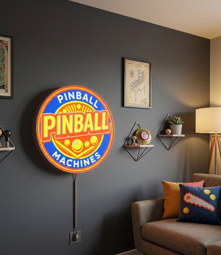 Enseigne pinball lumineuse - enseigne,