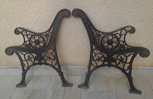 Paire pieds banc en - de, de