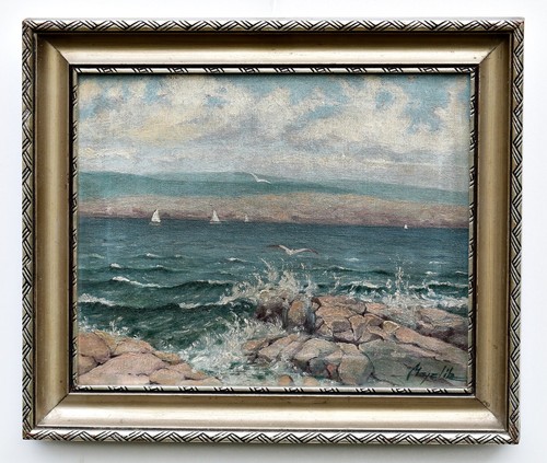 Paysage côtier avec bateaux - côtier,