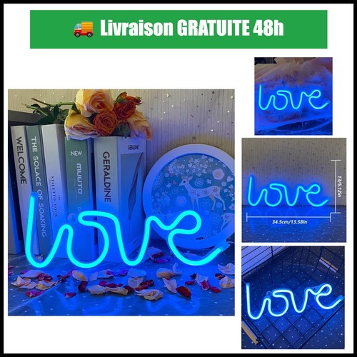 Enseigne néon led amour - néon, bleue