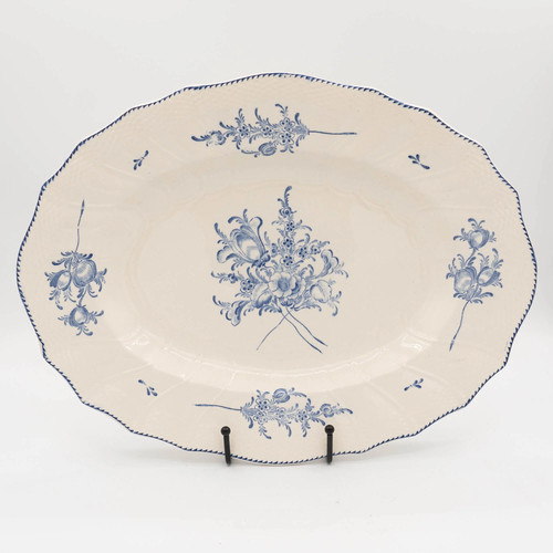 Ancien plat service - service, bleu