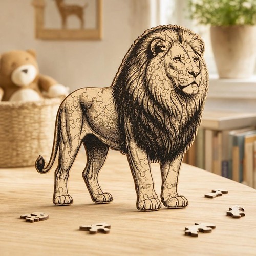 Puzzle animal bois gravé - puzzle,