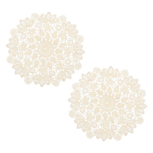 2pcs napperons ronds - 2pcs, en